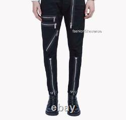 Dsquared2 Black Leather Biker Pants Trousers IT54 XL New Jeans