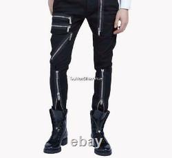 Dsquared2 Black Leather Biker Pants Trousers IT54 XL New Jeans