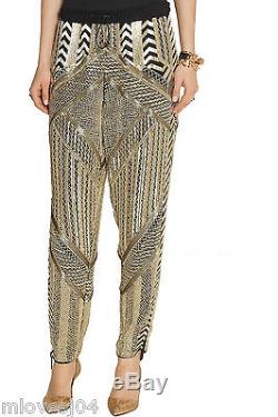 EMILIO PUCCI Embellished Silk Long Trousers Pants BNWT UK 12 US 10 IT 44 £4215