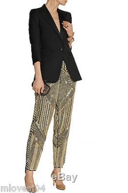EMILIO PUCCI Embellished Silk Long Trousers Pants BNWT UK 12 US 10 IT 44 £4215