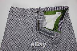 Etro Men's Black Pattern Cotton Pants-50/34us-made In Italy