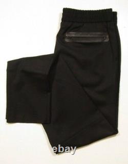 Emporio Armani Men's Black Pull On Wool Trouser Pant