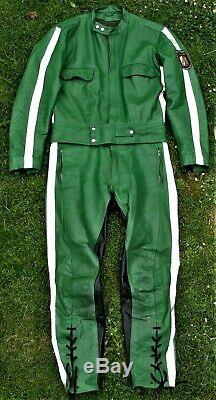 Ex Police Polizei 2 Two Piece Leather Suit Uniform Breeches Trousers Bluf Rob