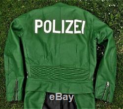 Ex Police Polizei 2 Two Piece Leather Suit Uniform Breeches Trousers Bluf Rob