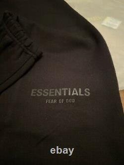 FEAR OF GOD ESSENTIALS FOG LOGO Printed Oversized Sweatpants Joggers Black Small