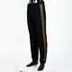Fendi 1190$ Jogging Pants With Ff Logo Stripe In Black Silk, Wool & Cashmere