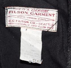 FILSON 100% Wool Overalls Mackinaw Bibs Buffalo Plaid Gray Black Men's 48 XXL