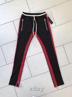 Fear Of God Fifth Collection Black And Red Double Striped Track Pants New Medium