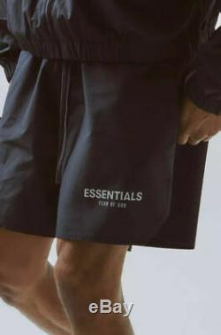 Fear Of God Fog Pacsun Essentials Black Nylon Active Shorts Black Sz S-xl