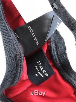 Fear Of God Track Pants Double Stripe Red/Black New Large