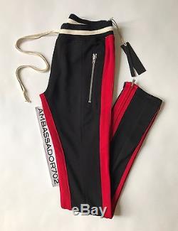 Fear of God Fifth Collection Track Pants Black and Red Sizes S, M, L