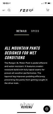 Fox Ranger 3L Water Proof Mtb Pants