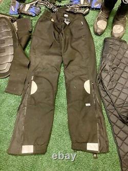 Frank Thomas Black & Blue Motorcycle Jacket, Trousers, Gloves & Boots Size L/M