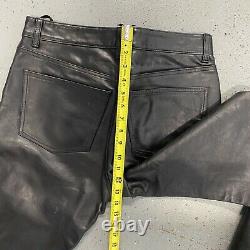 GAP Boot fit Leather Pants Black Vintage Men's Size 32 x 30 Motorcycle Biker
