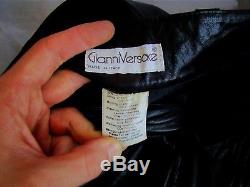 GIANNI VERSACE leather pants black vintage trousers jeans 31 32 33 mens