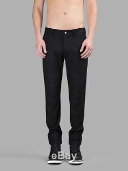 GIVENCHY 1000$ Authentic New Black Stretch Wool Biker Pants Trousers FW15/16