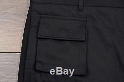 GIVENCHY 885$ Auth New Black Cotton Military Cargo Runway Pants Trousers sz 52