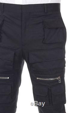 GIVENCHY Men Black Cotton Multipocket Trousers Pants New with Tag