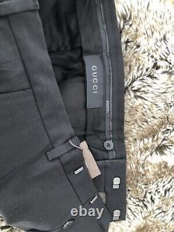 GUCCI Designer Black Cotton Trousers Made In Italy