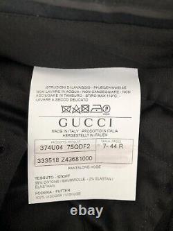 GUCCI Designer Black Cotton Trousers Made In Italy