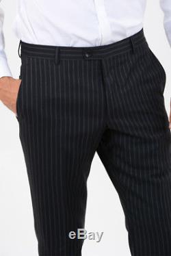 GUCCI New Man Black Striped Wool Formal Casual Pants Trousers Size 48R ita $652