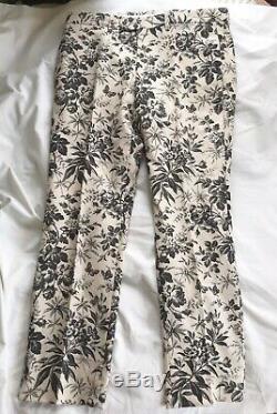 GUCCI RUNWAY! $2.8K Ivory& Black Floral Print Trousers Mens S-M 7-48 Ladies S-M