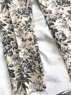 GUCCI RUNWAY! $2.8K Ivory& Black Floral Print Trousers Mens S-M 7-48 Ladies S-M