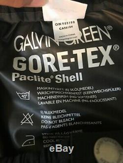 Galvin Green Men Golf Rain Pants Black Gore-Tex Paclite Shell Nylon Size M NWOT