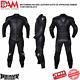 Genuine Leather Motobike Suite Motorcycle Racing Jacket Trouser Ce Armored Black