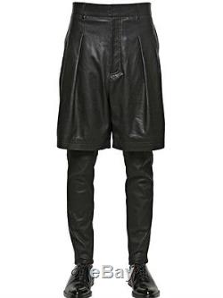 Givenchy Black Leather Nappa jersey Bermuda Shorts pants W34 Size XL