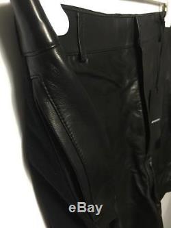 Givenchy Black Leather Nappa jersey Bermuda Shorts pants W34 Size XL