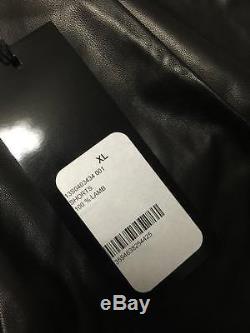 Givenchy Black Leather Nappa jersey Bermuda Shorts pants W34 Size XL