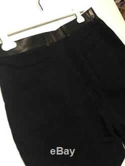 Givenchy Black Leather Nappa jersey Bermuda Shorts pants W34 Size XL