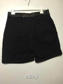 Givenchy Black Leather Nappa jersey Bermuda Shorts pants W34 Size XL