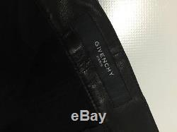 Givenchy Black Leather Nappa jersey Bermuda Shorts pants W34 Size XL