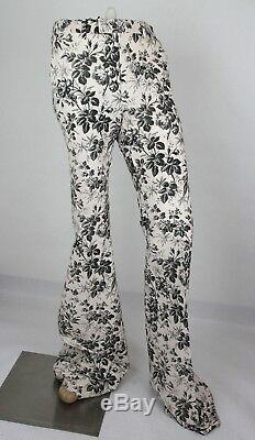 Gucci Men's Black/Beige Floral Printed Cotton Flare Pant 46R/US 30 419329 1061
