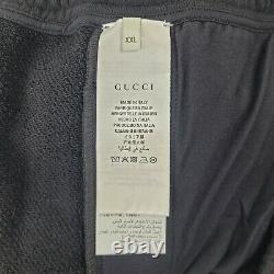 Gucci Men's Black Cotton Sweatpants with White Logo 2XL 497252 1082