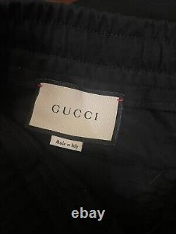 Gucci Men's Black Cotton Zipper Ankle Fastener Pants Sz 44/US 30