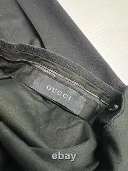 Gucci Men's Dress Pants Black Trousers Size 52 R Inseam 30 Luxury Silk Cotton