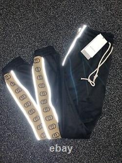 Gucci Reflective GG logo Tape-trim Track Pants Joggers Size M RRP £780