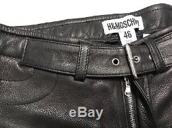 H&M Moschino Men's Leather Biker Trousers Pants Size 32R (46) NWT Fits A US 30W