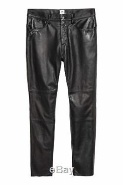 H&M Studio Collection Jeans Size W33 Mens A/W 2017 Genuine Leather Trousers