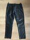 Helmut Lang Black 100% Leather Trousers Size 34w Pants Mens Button Fly Fetish