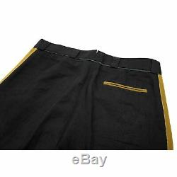 Haider Ackermann Black Gold Linen Mohair Grosgrain Side Stripe Pants 34W