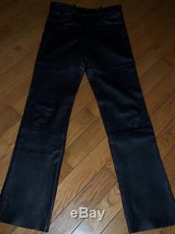 Hein Gericke Echt Leder Black Leather Biker Motorcycle Pants Size 32 Length 35
