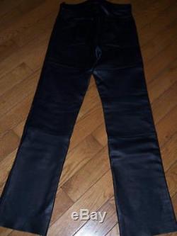 Hein Gericke Echt Leder Black Leather Biker Motorcycle Pants Size 32 Length 35