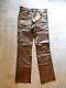 Hein Gericke Mens Black Leather Boot Cut Jeans Pants Size 34 Never Been Worn Nos