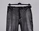 Helmut Lang Black Leather (with White Leather Stripes) Men Pants Trousers Sz. 33
