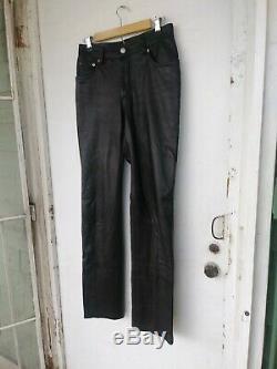 Helmut Lang Jeans Archive 1997 Black Leather Pants Made In Italy Sz 31 Biker