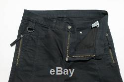 Helmut Lang Mens Black Denim Pants Bondage USA Slim Knee Zipper Pocket size 32